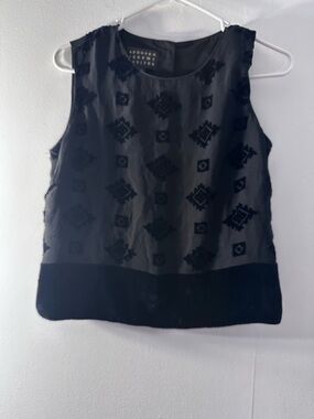 Spense Black Velvet-Print Sleeveless Camisole